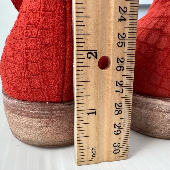 Free People D’orsay Royale flats size: 37 / 6.5-7 us red alligator embossed - Picture 13 of 14